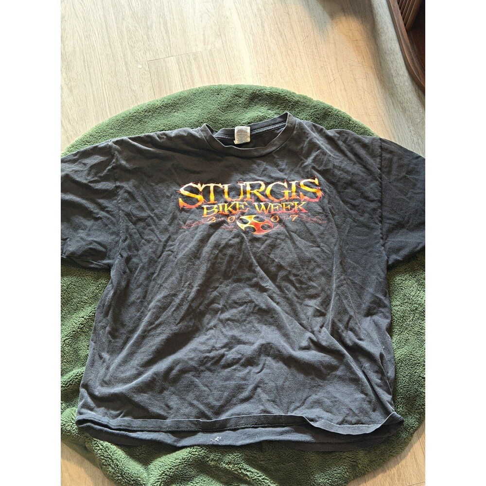 Pro Weight Sturgis Bike Week 2007 Black Double-Sided Graphic T-Shirt Men’s 2XL
